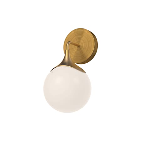 Alora Lighting Nouveau 11" Tall Bathroom Sconce with Opal Glass Shade Aged Gold