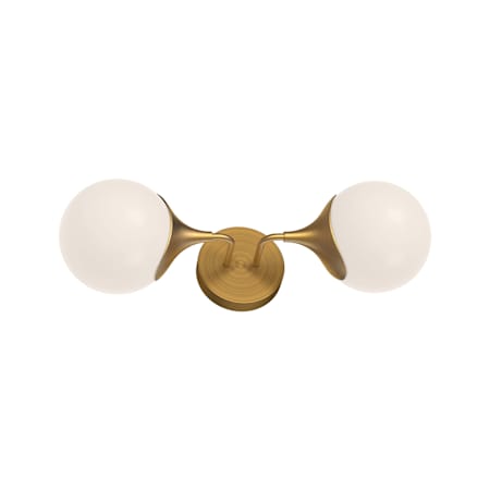 Alora Lighting Nouveau 2 Light 19" Tall Bathroom Sconce with Opal Glass Shades Aged Gold