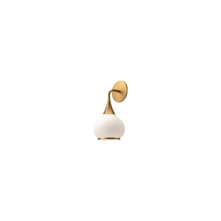 Alora Lighting Hazel 13" Tall Bathroom Sconce with Opal Glass Shade Aged Gold