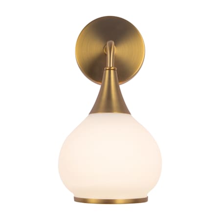 Alora Lighting Hazel 13" Tall Bathroom Sconce with Opal Glass Shade Aged Gold