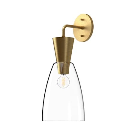 Alora Lighting Arlo 18" Tall Wall Sconce with Clear Glass Shade Brushed Gold
