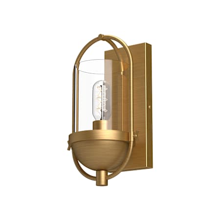 Alora Lighting Cyrus 13" Tall Outdoor Wall Sconce with Clear Glass Shade Aged Gold