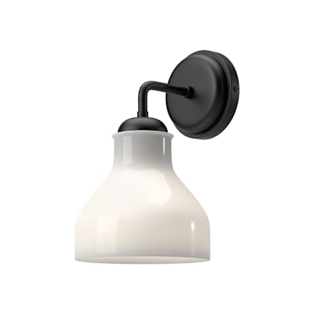 Alora Lighting Westlake 11" Tall Bathroom Sconce with Glossy Opal Glass Shade Matte Black