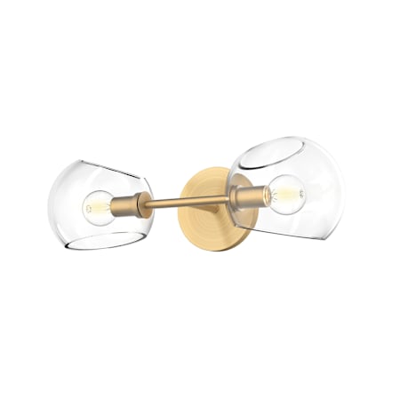 Alora Lighting Willow 17" Wide Bathroom Sconce with Clear Glass Shades Brushed Gold