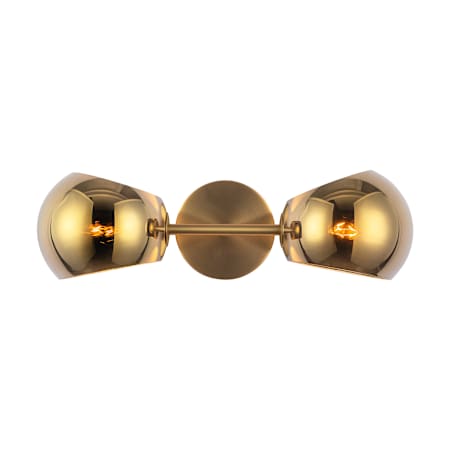 Alora Lighting Willow 2 Light 5" Tall Bathroom Sconce with Copper Glass Shades Brushed Gold