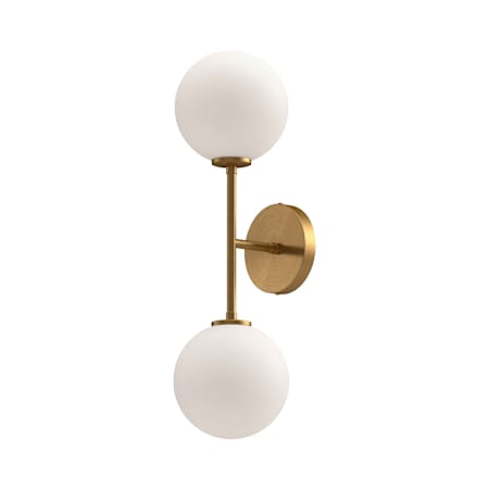 Alora Lighting Cassia 2 Light 20" Tall Bathroom Sconce with Opal Glass Shades Aged Gold