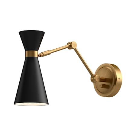 Alora Lighting Blake 12" Tall Wall Sconce Matte Black / Aged Gold