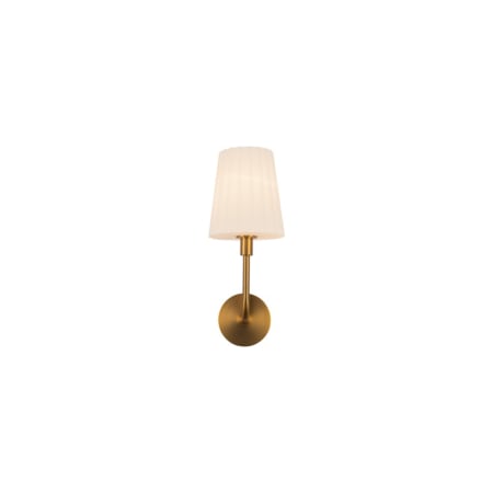 Alora Lighting Plisse 18" Tall Wall Sconce with Opal Glass Shade Aged Gold