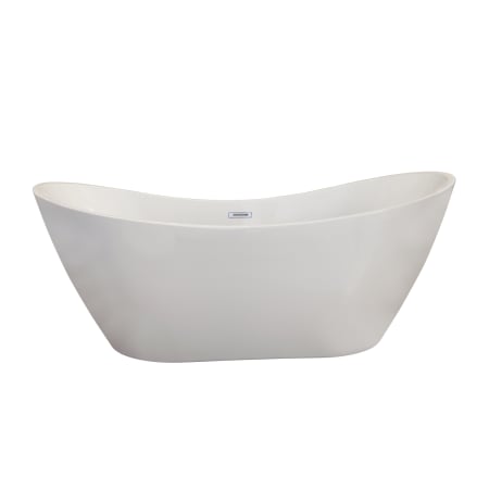 Altair Alana 70" Free Standing Acrylic Soaking Tub with Center Drain, Drain Assembly, and Overflow White