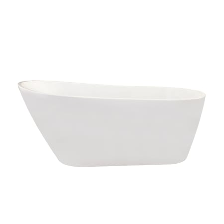 Altair Shaia 67" Free Standing Acrylic Soaking Tub with Reversible Drain, Drain Assembly, and Overflow White