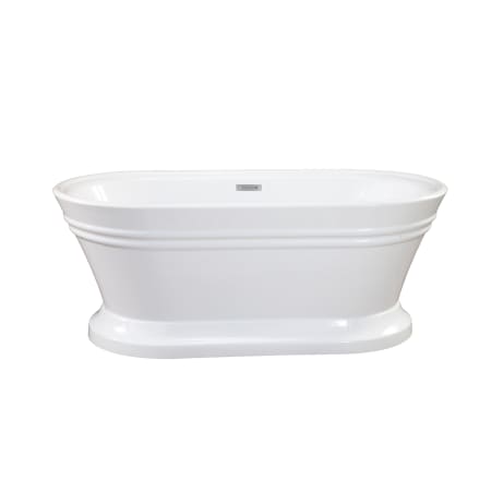 Altair Solace 59" Free Standing Acrylic Soaking Tub with Center Drain, Drain Assembly, and Overflow White