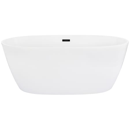 Altair Rauris 59" Free Standing Acrylic Soaking Tub with Center Drain, Drain Assembly, and Overflow Glossy White