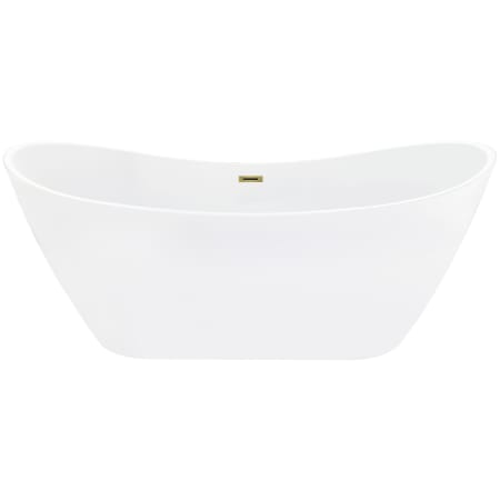 Altair Vansza 67" Free Standing Acrylic Soaking Tub with Center Drain, Drain Assembly, and Overflow Glossy White