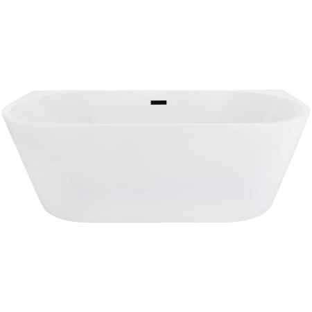 Altair Satchi 67" Free Standing Acrylic Soaking Tub with Center Drain, Drain Assembly, and Overflow Glossy White