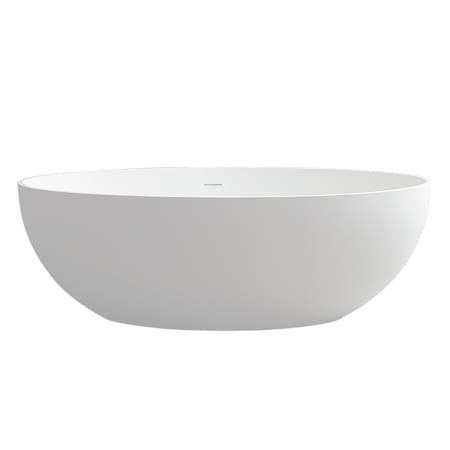 Altair Cacciar 67" Free Standing Solid Surface Soaking Tub with Center Drain, Drain Assembly, and Overflow Matte White