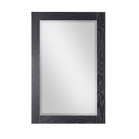 Altair Ivy 24"W x 36"H Rectangular Beveled Wood Framed Wall Mounted Bathroom Mirror Black Oak