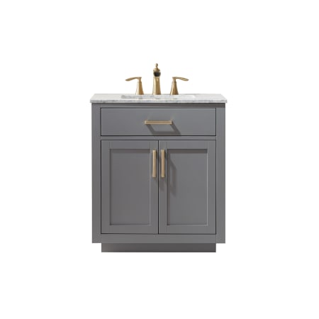 Altair Ivy 30" Free Standing Single Basin Vanity Set with Cabinet and Marble Vanity Top Gray
