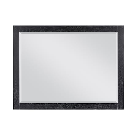 Altair Ivy 48"W x 36"H Rectangular Beveled Wood Framed Wall Mounted Bathroom Mirror Black Oak
