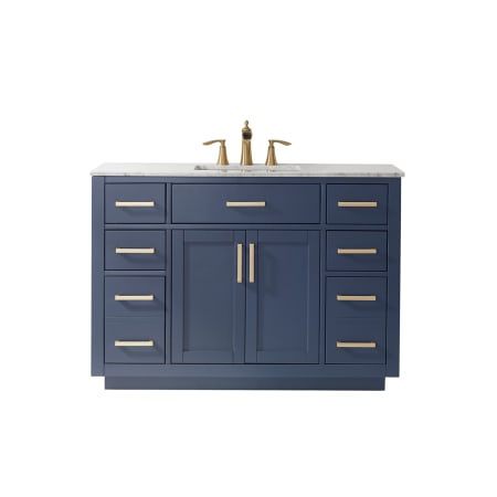 Altair Ivy 48" Free Standing Single Basin Vanity Set with Cabinet and Marble Vanity Top Royal Blue