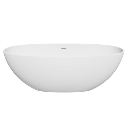 Altair Euston 65" Free Standing Solid Surface Soaking Tub with Center Drain, Drain Assembly, and Overflow Matte White