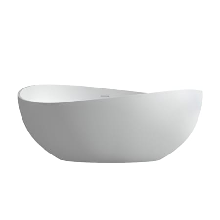Altair Vespa 63" Free Standing Solid Surface Soaking Tub with Center Drain, Drain Assembly, and Overflow Matte White