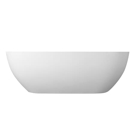 Altair Ryder 60" Free Standing Solid Surface Soaking Tub with Center Drain, Drain Assembly, and Overflow Matte White