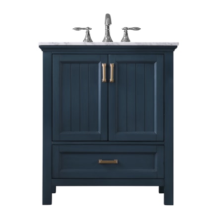 Altair Isla 30" Free Standing Single Basin Vanity Set with Cabinet and Marble Vanity Top Classic Blue