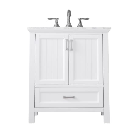 Altair Isla 30" Free Standing Single Basin Vanity Set with Cabinet and Marble Vanity Top White