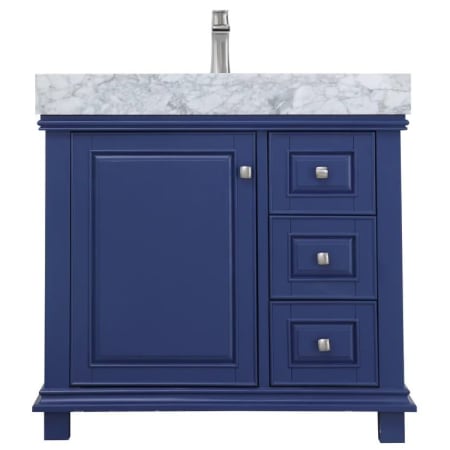 Altair Jardin 36" Free Standing Single Basin Vanity Set with Cabinet and Marble Vanity Top Jewelry Blue