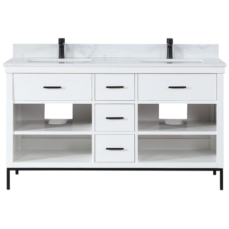 Altair Kesia 60" Free Standing Double Basin Vanity Set with Cabinet and Stone Composite Vanity Top