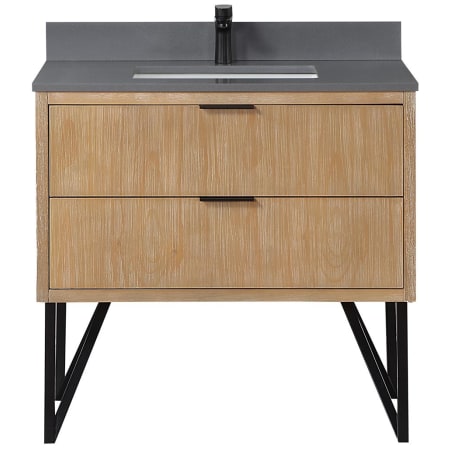 Altair Helios 36" Free Standing Single Basin Vanity Set with Cabinet and Stone Composite Vanity Top Weathered Pine
