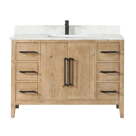 Altair Laurel 48" Free Standing Single Basin Vanity Set with Cabinet and Quartz Vanity Top Weathered Fir