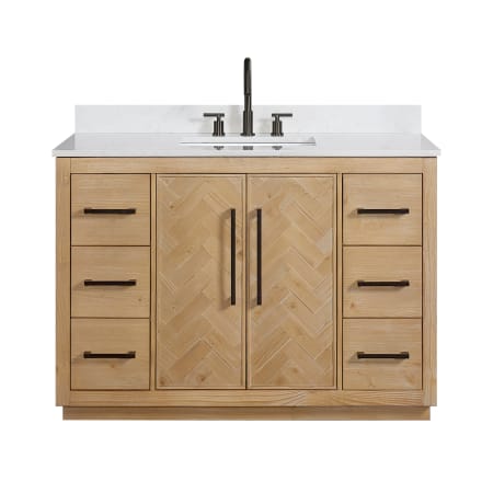 Altair Bellavia 48" Free Standing Single Basin Vanity Set with Cabinet and Engineered Stone Vanity Top Weathered Fir