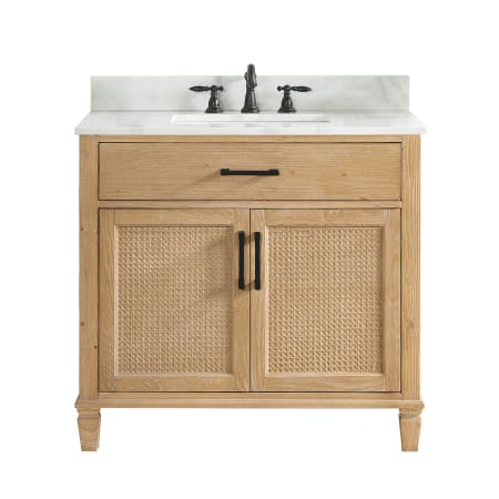 Altair Solana 36" Free Standing Single Basin Vanity Set with Cabinet and Quartz Vanity Top Weathered Fir