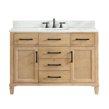 Altair Solana 48" Free Standing Single Basin Vanity Set with Cabinet and Quartz Vanity Top Weathered Fir