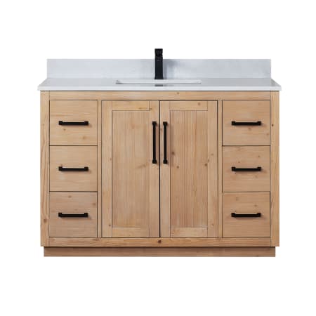 Altair Cicero 48" Free Standing Single Basin Vanity Set with Cabinet and Engineered Stone Vanity Top Light Brown