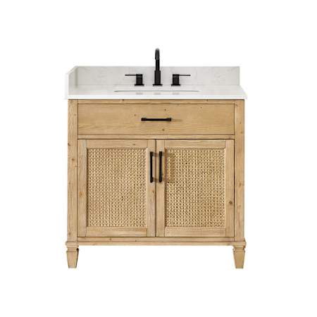 Altair Salome 36" Free Standing Single Basin Vanity Set with Cabinet and Engineered Stone Vanity Top Weathered Fir