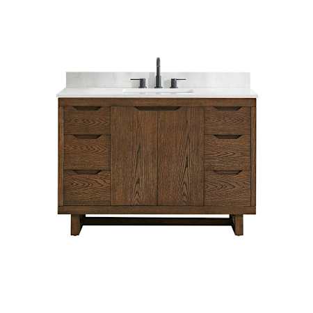 Altair Mowry 48" Free Standing Single Basin Vanity Set with Cabinet and Engineered Stone Vanity Top Brown Brushed Oak