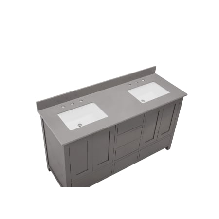 Altair Madrid 61" Engineered Stone Vanity Top with Backsplash Concrete Grey