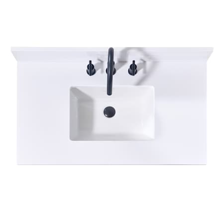 Altair Andalo 37" Engineered Stone Vanity Top with Backsplash Snow White