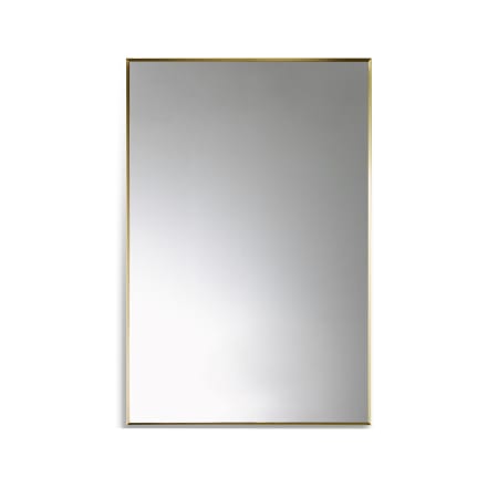 Altair Sassi 24" W x 36" H Contemporary Rectangular Aluminum Framed Bathroom Wall Mirror Brushed Gold