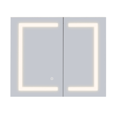 Altair Hemnes 35-13/16" x 30" Lighted Frameless Double Door Medicine Cabinet No Frame
