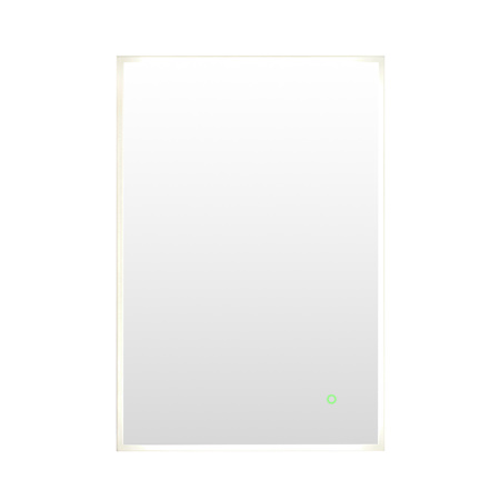 Altair Aurora 24"W x 36"H Rectangular Flat Aluminum Frameless Wall Mounted Bathroom Mirror with LED Lighting No Frame