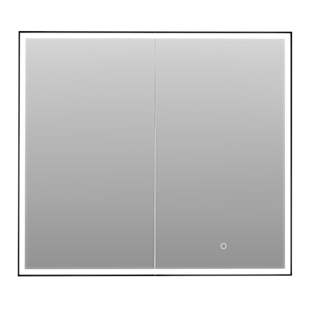 Altair Fenice 36" x 32" Lighted Framed Double Door Medicine Cabinet Matte Black