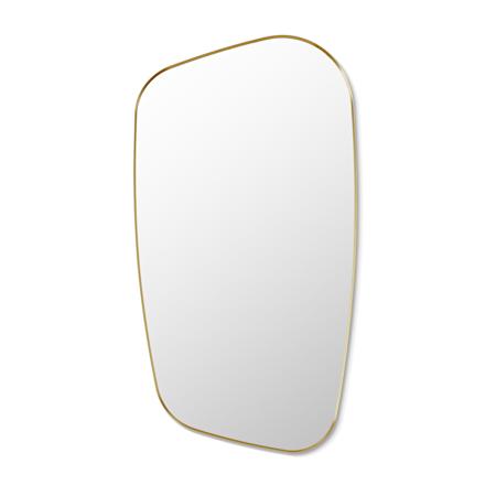 Altair Blinc 25-5/8"W x 48"H Geometric Flat Aluminum Framed Wall Mounted Bathroom Mirror Brushed Gold