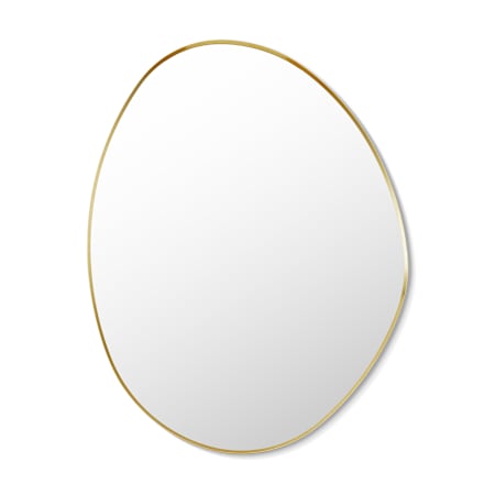 Altair Aura 27-5/8"W x 36-3/16"H Geometric Flat Aluminum Framed Wall Mounted Bathroom Mirror Brushed Gold