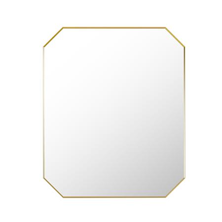 Altair Allure 36"W x 30"H Rectangular Flat Aluminum Framed Wall Mounted Bathroom Mirror Brushed Gold