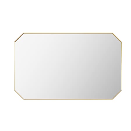 Altair Allure 48"W x 30"H Rectangular Flat Aluminum Framed Wall Mounted Bathroom Mirror Brushed Gold