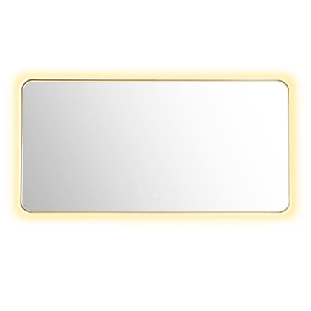 Altair Dazzle 60"W x 30"H Rectangular Flat Aluminum Framed Wall Mounted Bathroom Mirror with LED Lighting Brushed Gold