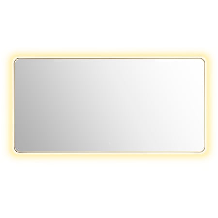 Altair Dazzle 84"W x 42"H Rectangular Flat Aluminum Framed Wall Mounted Bathroom Mirror with LED Lighting Brushed Gold